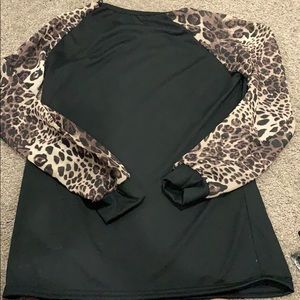 L leopard top new